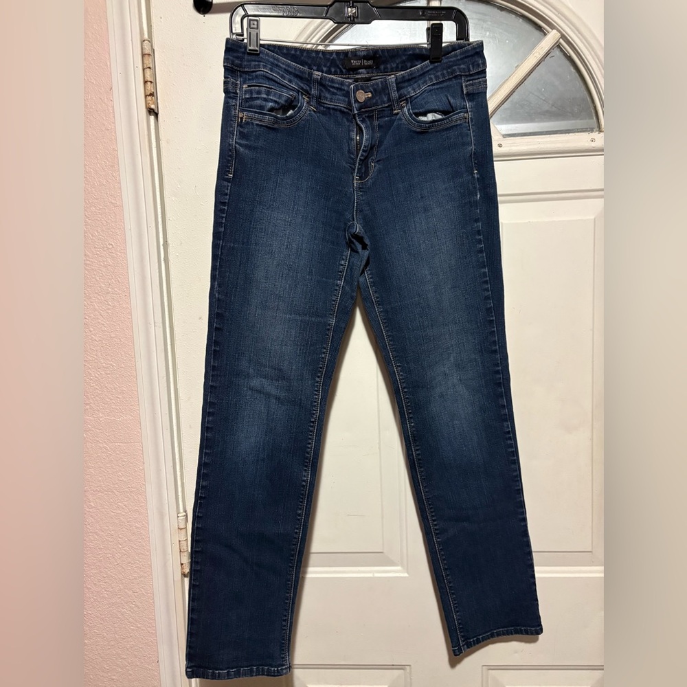 White Barn Women's Dark Blue Straight Leg Jeans